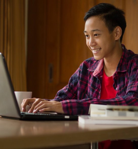 Student on a laptop