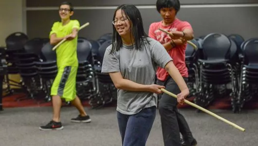 Davidson Academy students exercising