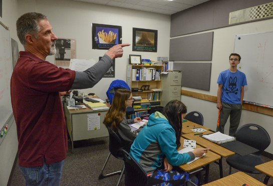 Instructor teaching students in class