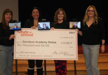 Davidson Academy Online awarded ceremonial check