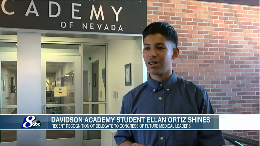 Davidson Academy Sophomore Ellan Ortiz Being Interviewed by KOLO 8 News